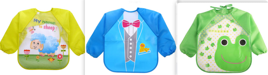Gown enfant manches longues enfants imperméable repas Baby Tablier Peinture Vêtements Bib Protectiv