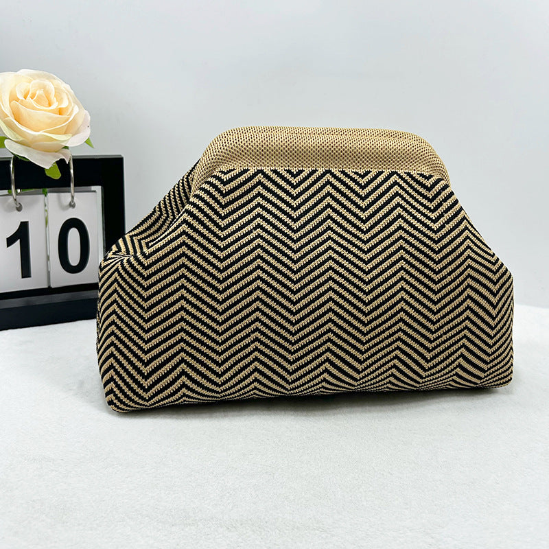 Clutch rayé de sac tricoté pour femmes