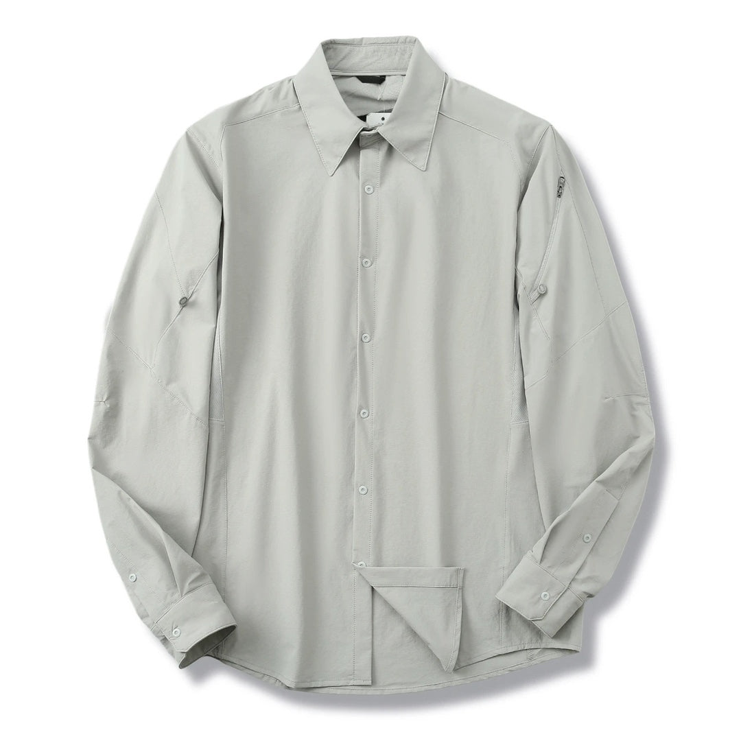 Hommes Technical Outdoor Quick Dry Long Sleeve Shirt sous-arm ventilé Mesh Zipper Sleeve P