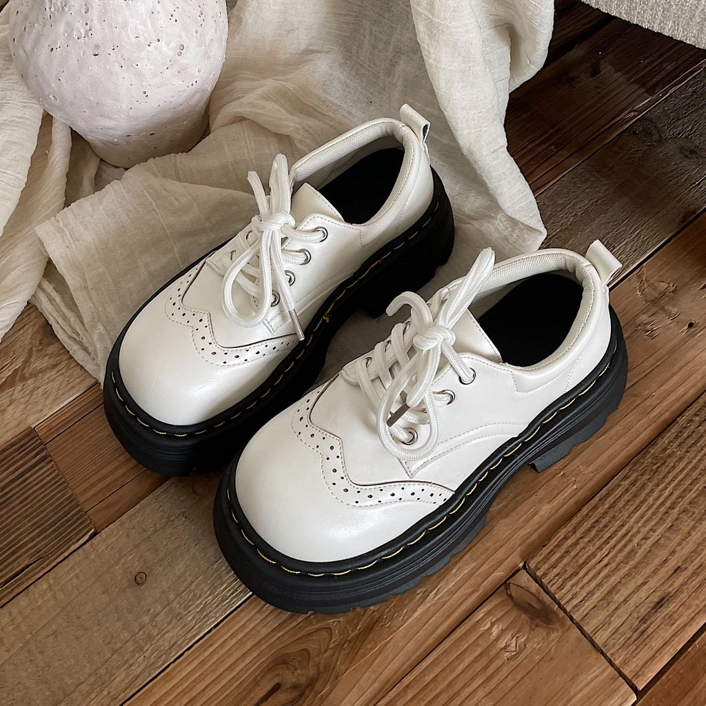 Femmes Casual style britannique Chaussures en cuir souple