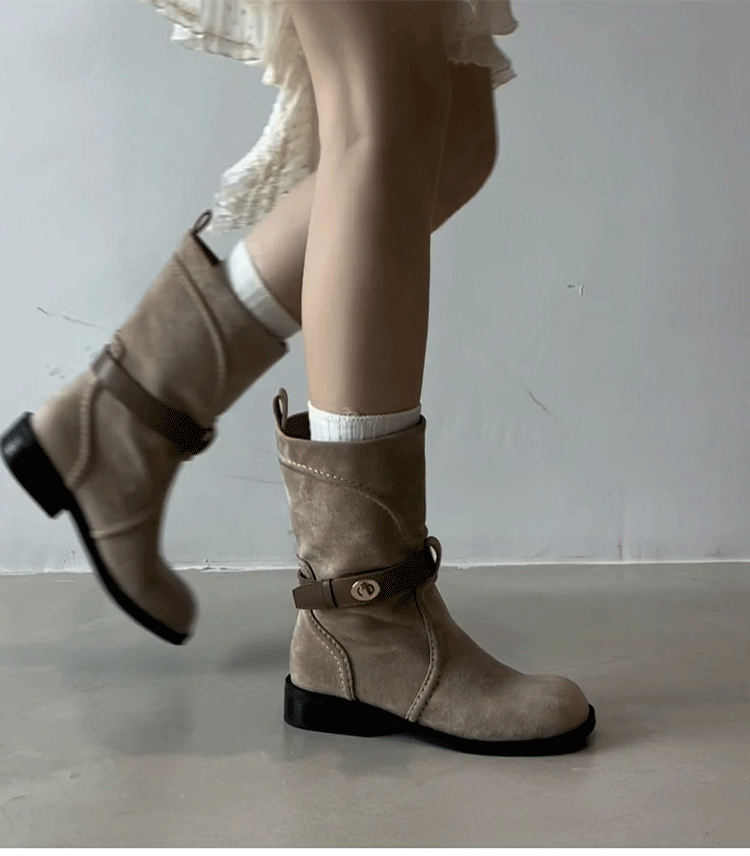 Bottes françaises vintage Suede Western Ankle
