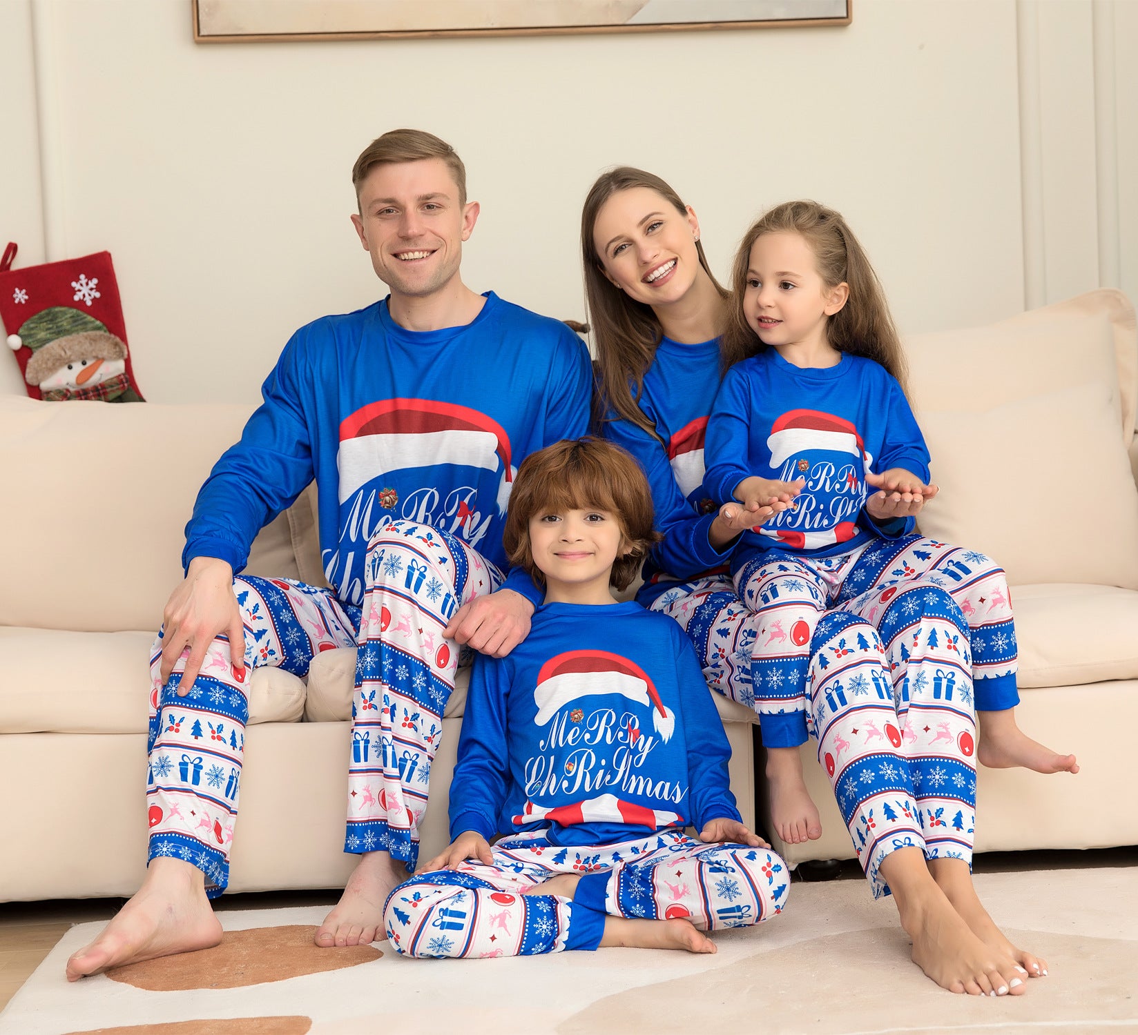 Ensembles de pyjama de famille assortis PJ de Noël Imprimer le top et pantalons en Plaid Jammies Sommeil