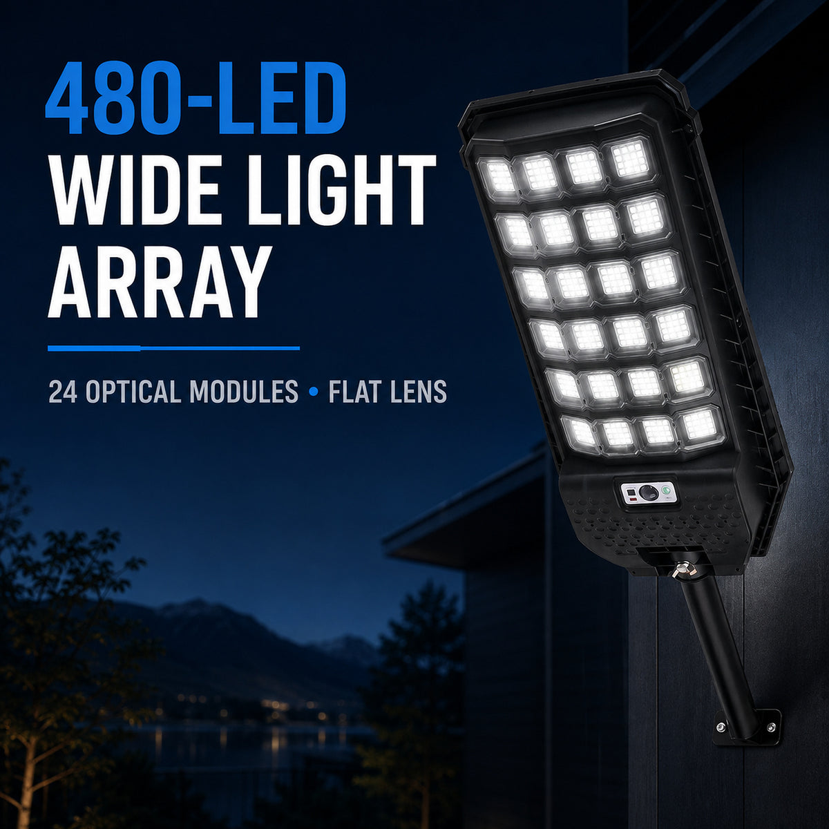 Solar Powered Motion Sensor Outdoor Light W7207 6 Noir pour Garden Yard Street Wall LED