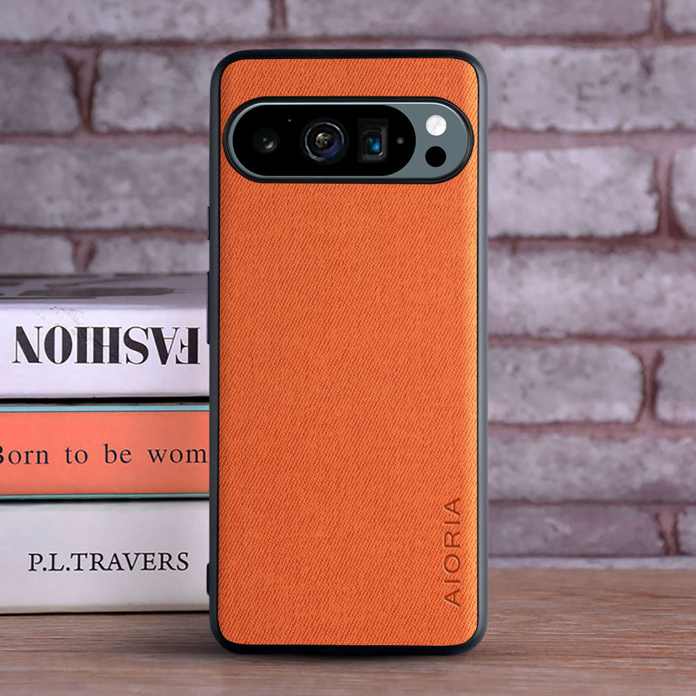 Coque de téléphone en tissu réel simple