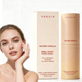 Diffuseur de roseau parfumé à la vanille dorée dans une hue crème brune enrichie d'une exterieure végétale