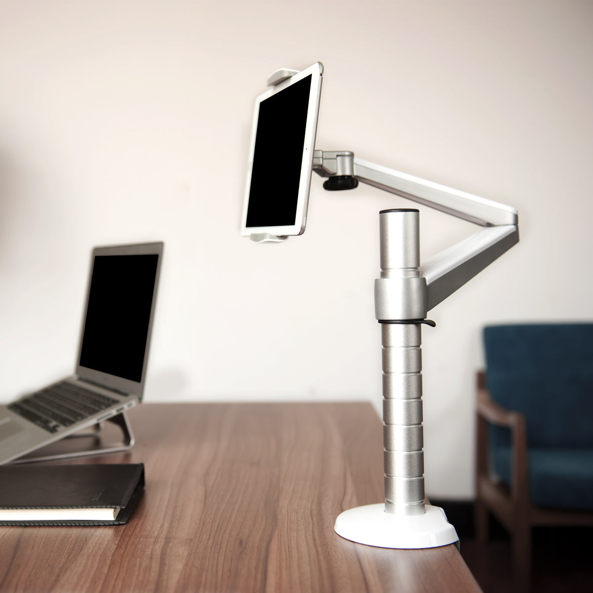 Support d'ordinateur portable en alliage d'aluminium Support de tablette à double bras