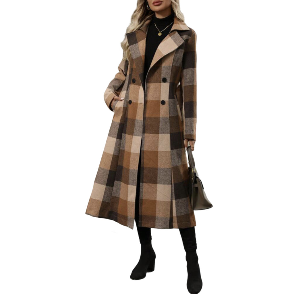 Manteau de laine Lapel d'arrivée avec cravate et double-brassed Design