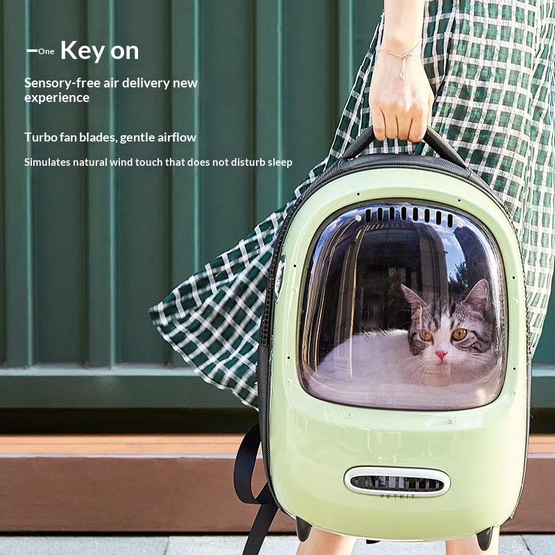 Pet Backpack Carrier pour chats avec ventilateur et ventilation d'air frais