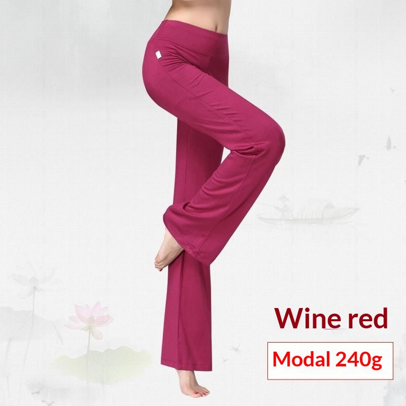 Pantalons de yoga modaux en couleur solide pour femmes