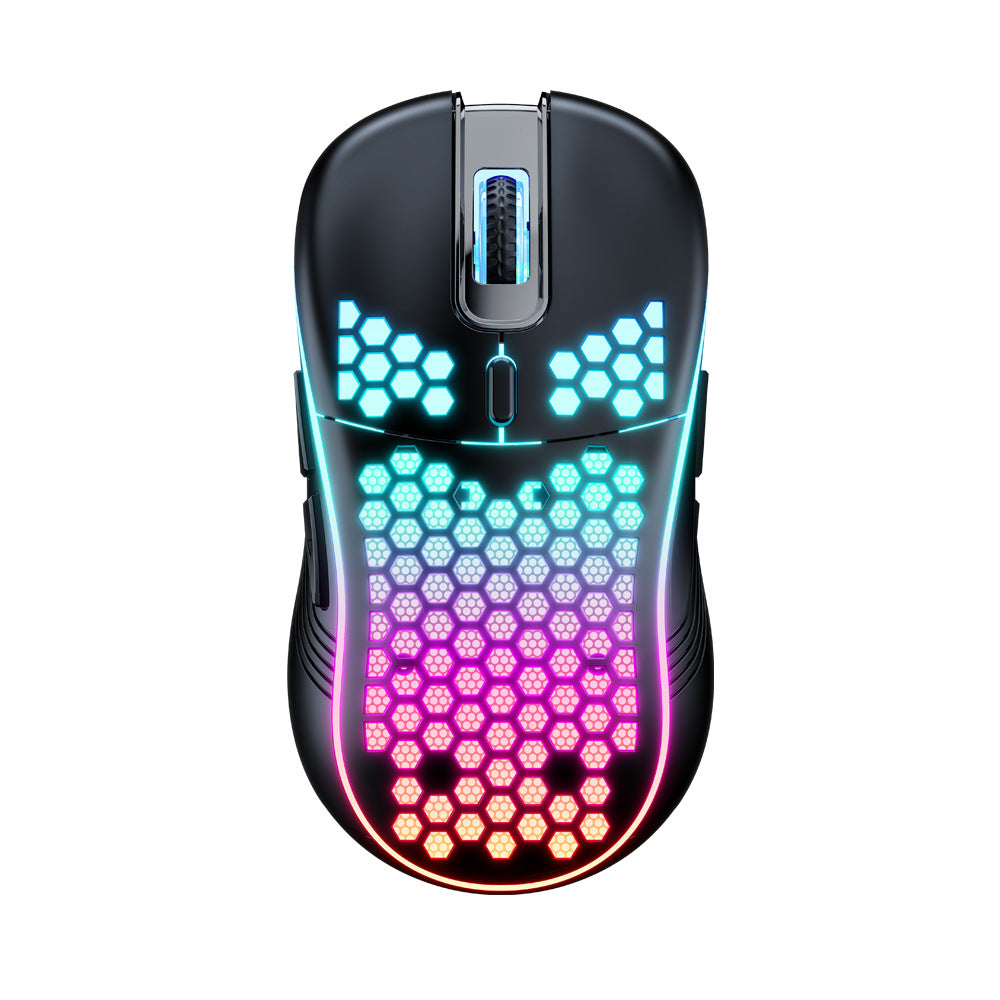 SA-1 Dual Mode Honeycomb Shell RGB sans fil Bluetooth Computer Gaming Mouse