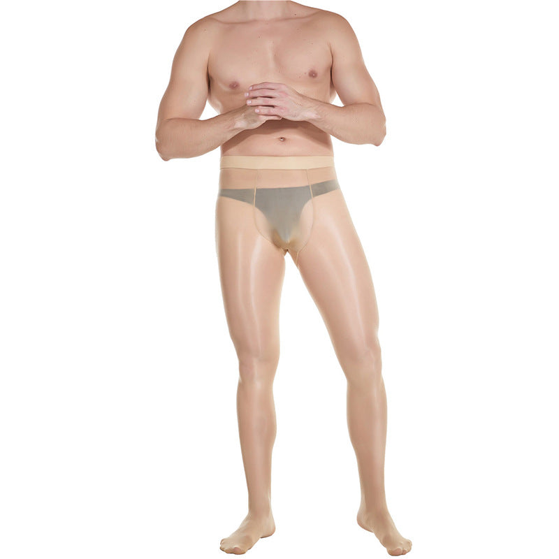 Pantyhose huileux de grande taille Plus-taille de sac U bas brillant transparent ultra-mince H