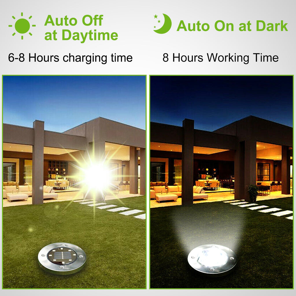 4Pcs Solar Powered Ground Light for Outdoor Garden Decoration IP65 Imperméable Entered In-Gr