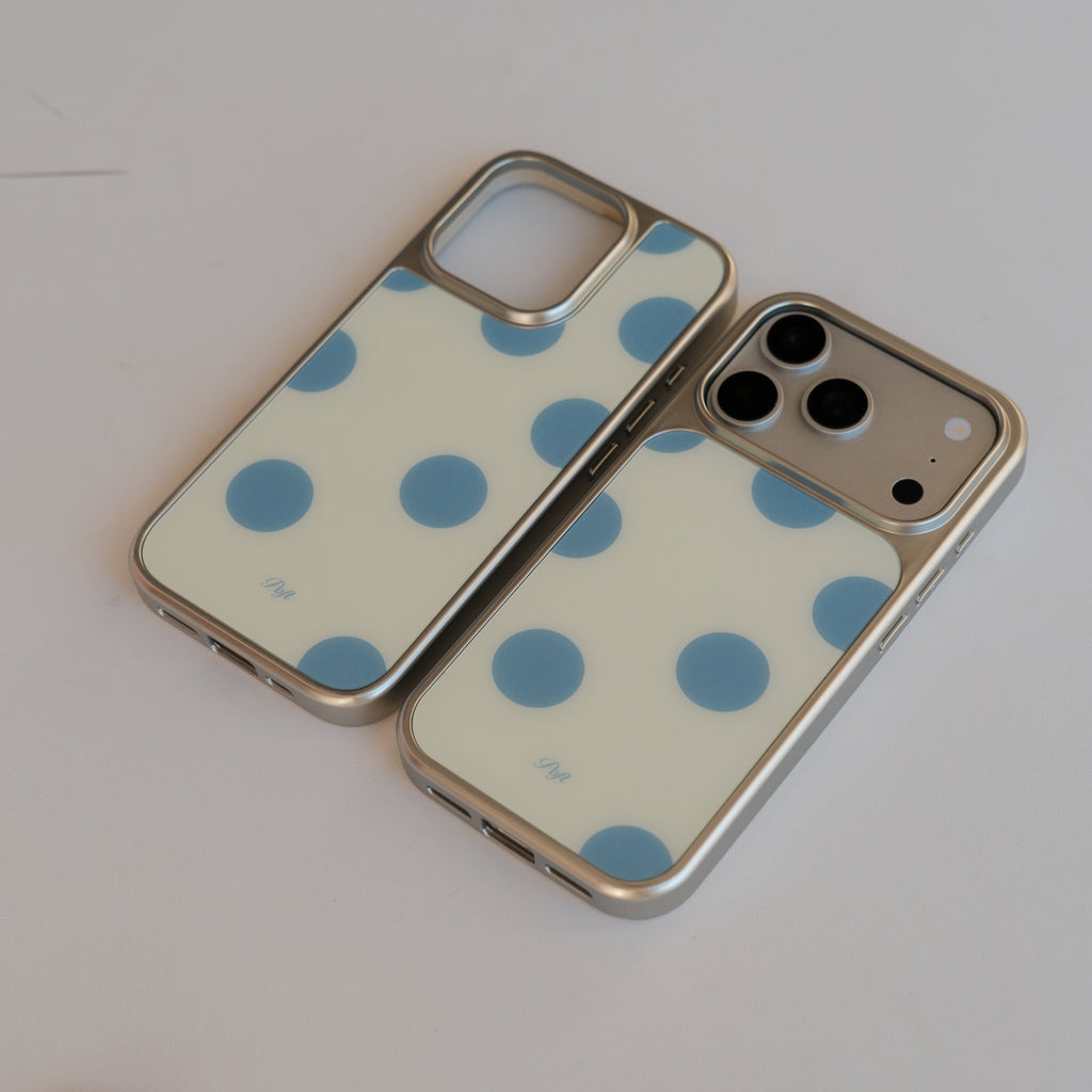 Boitier de téléphone magnétique en verre givré rétro-polka-point