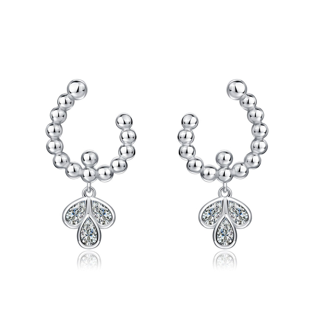 S925 Boucles d'oreilles perlées en argent sterling