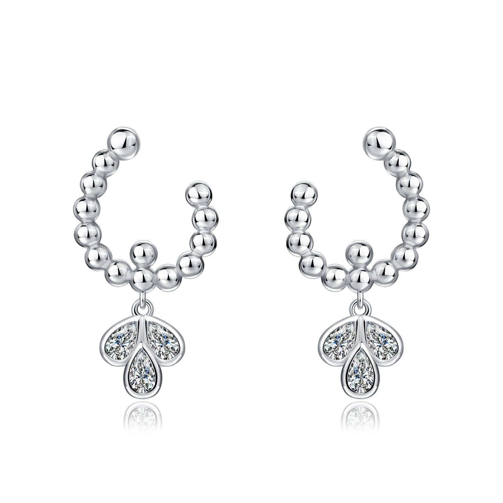 S925 Boucles d'oreilles perlées en argent sterling