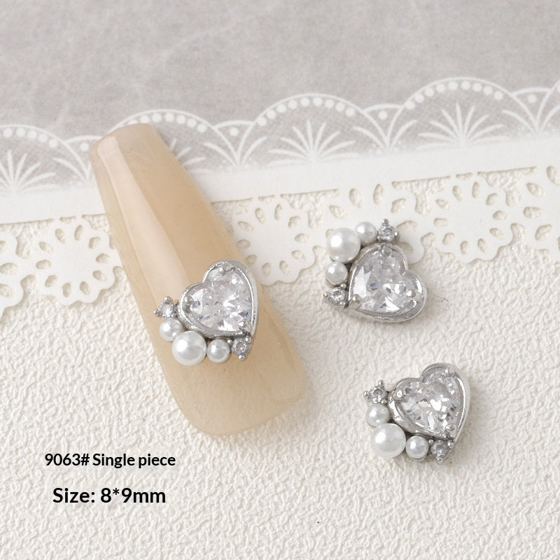 Argent Zircon Bow Nail Art Accessoires