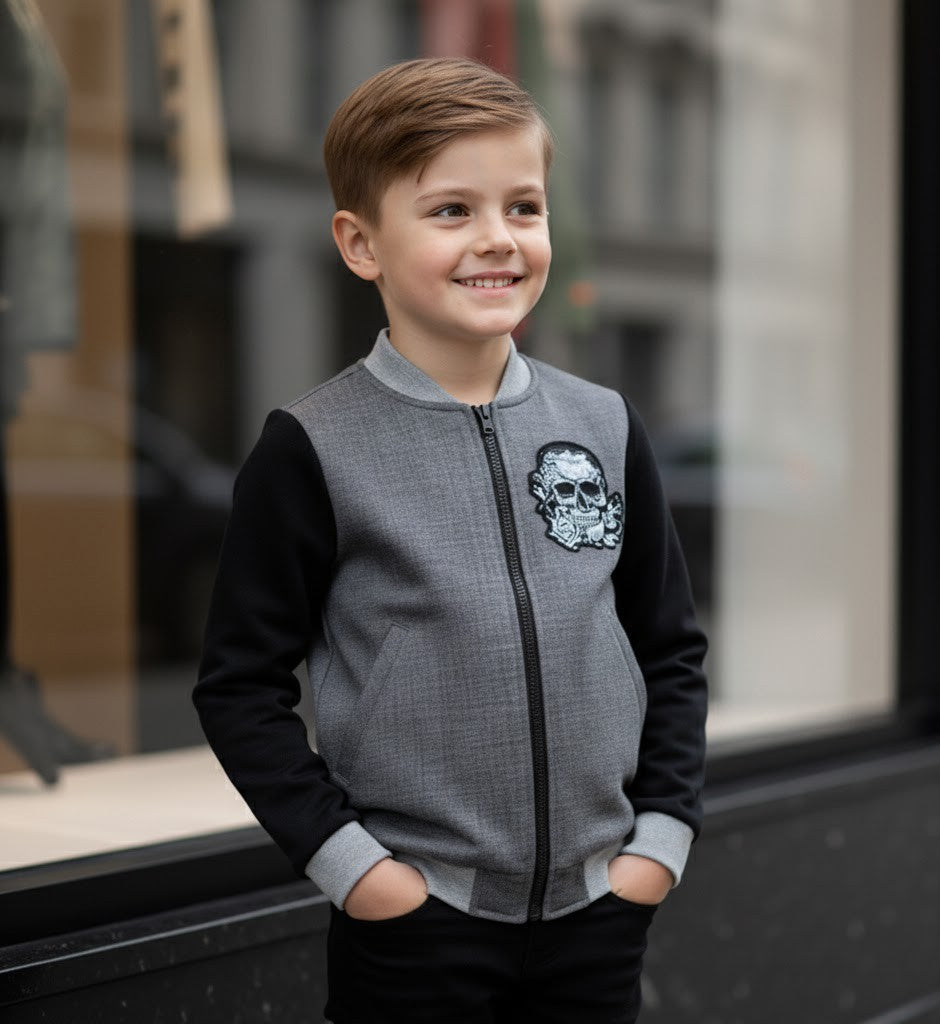 Garçons Veste en coton Zip Up Enfants Casual Coat Printemps Automne Tout-petit 3-7Y