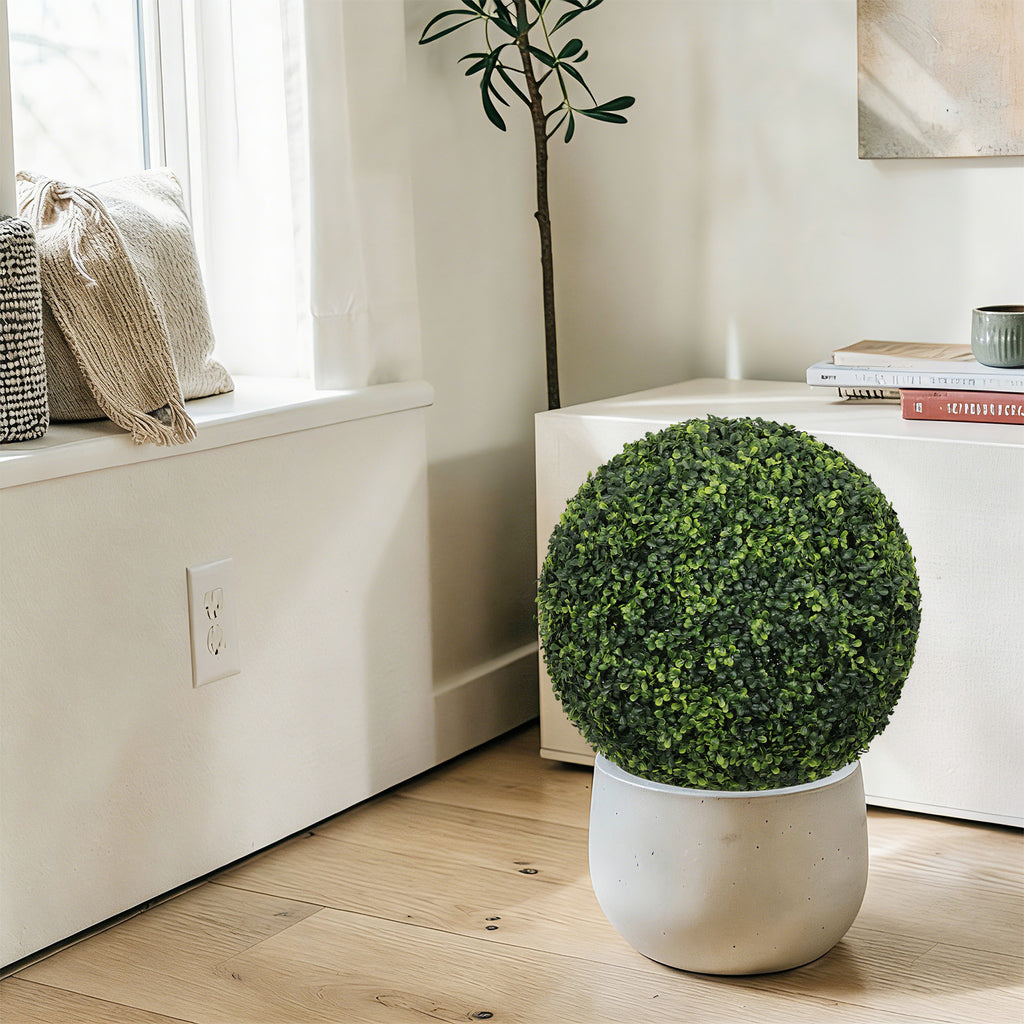 18.5PO sombre Artificial Topiary Balles Extérieur Faux Boxwood Décorative Green Sphères pour Gar