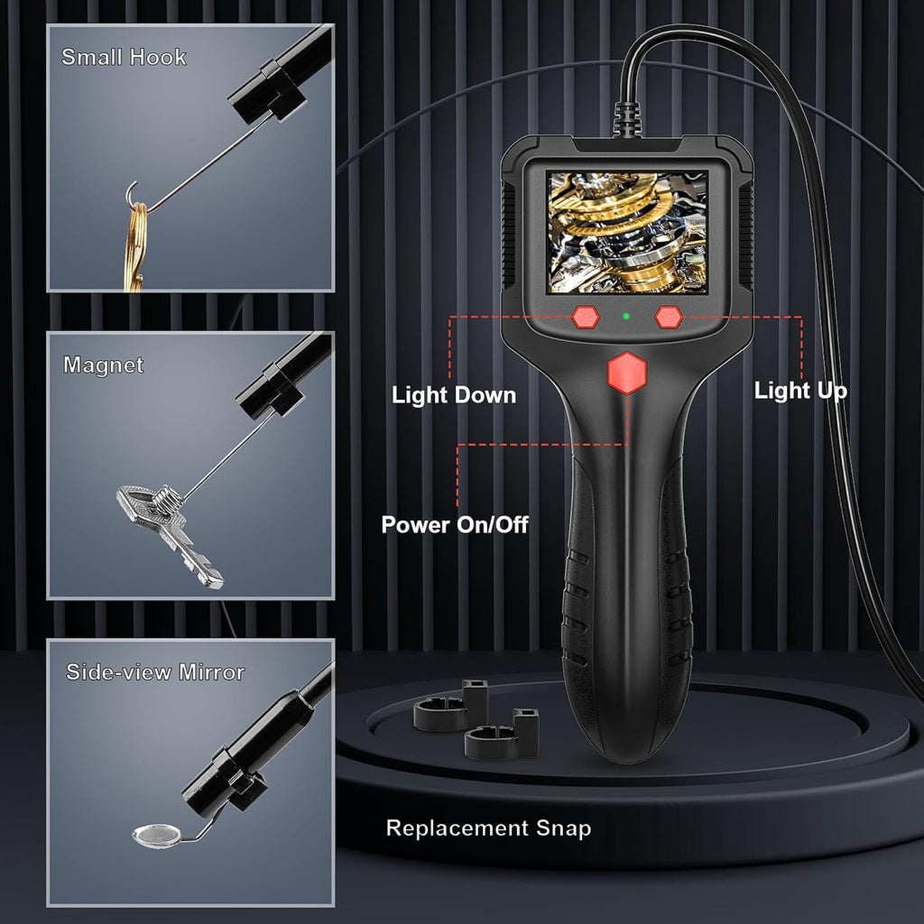 Caméra d'endoscope étanche HD double-Lens avec lumières intégrées