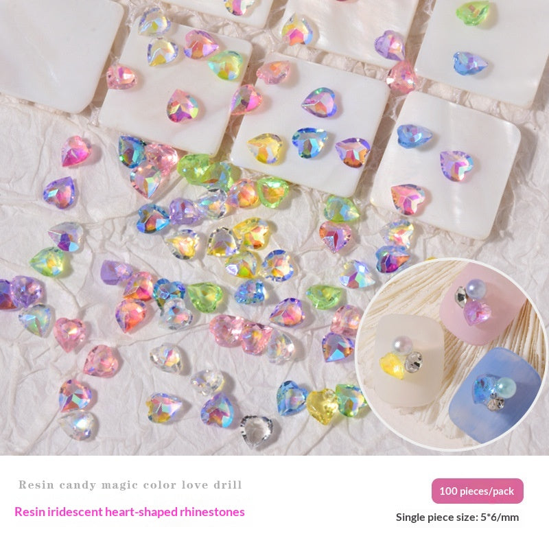 Ensemble de cube de glace Hued d'Aurora en forme de petit clou carré Strass