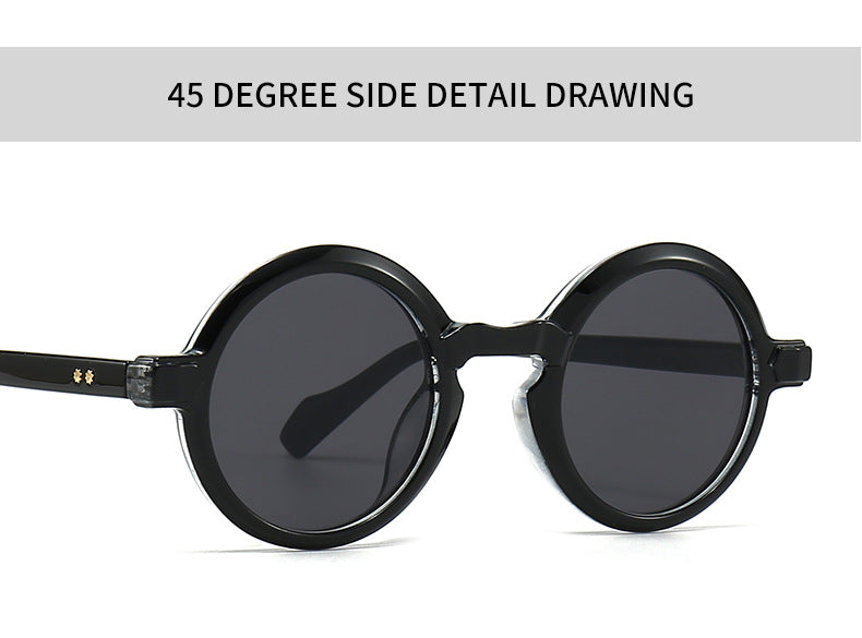Lunettes de soleil européennes et américaines Retro Artistic Charm Style INS Lunettes de soleil rondes