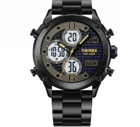 Sports de plein air hommes montre électronique double mouvement multifonctionnel