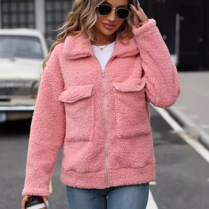 Veste en polaire à fermeture éclair pour femmes