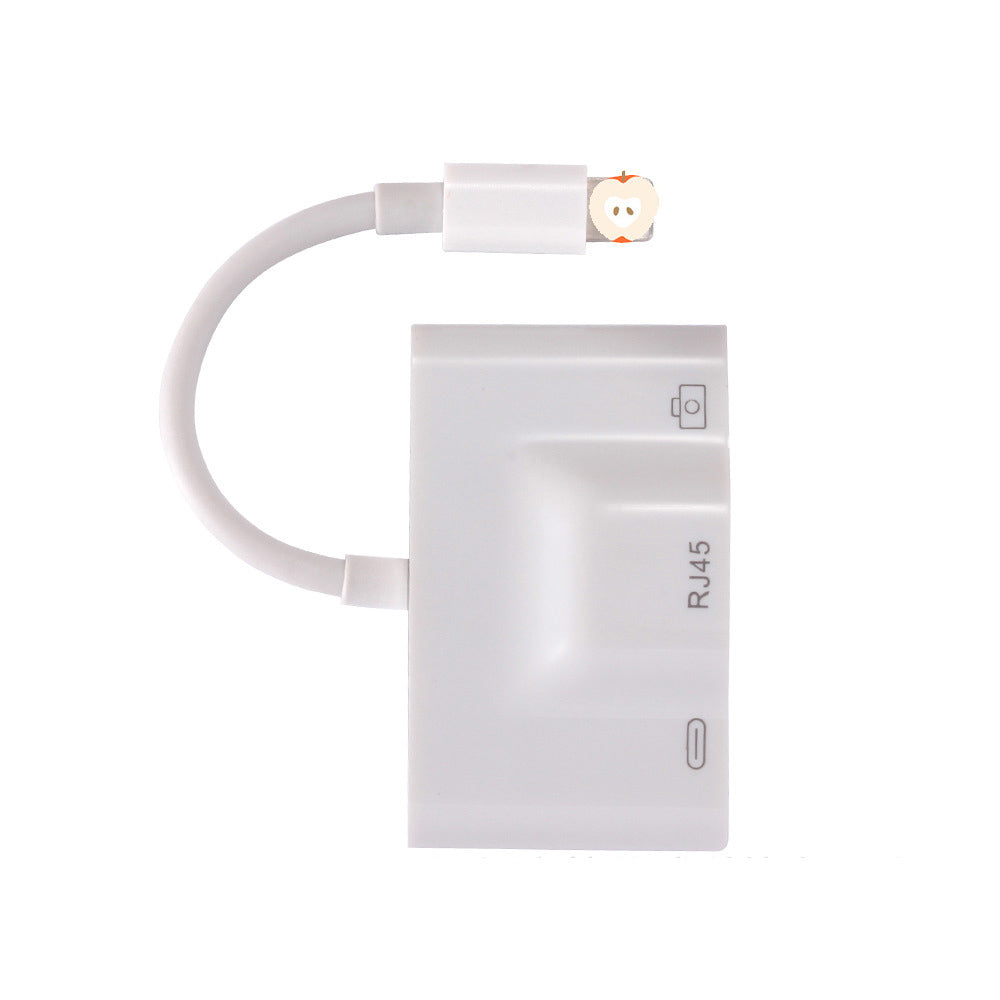 LRU301 adaptateur USB OTG 3 en 1 8pin Ethernet RJ45 pour lecteur de caméra