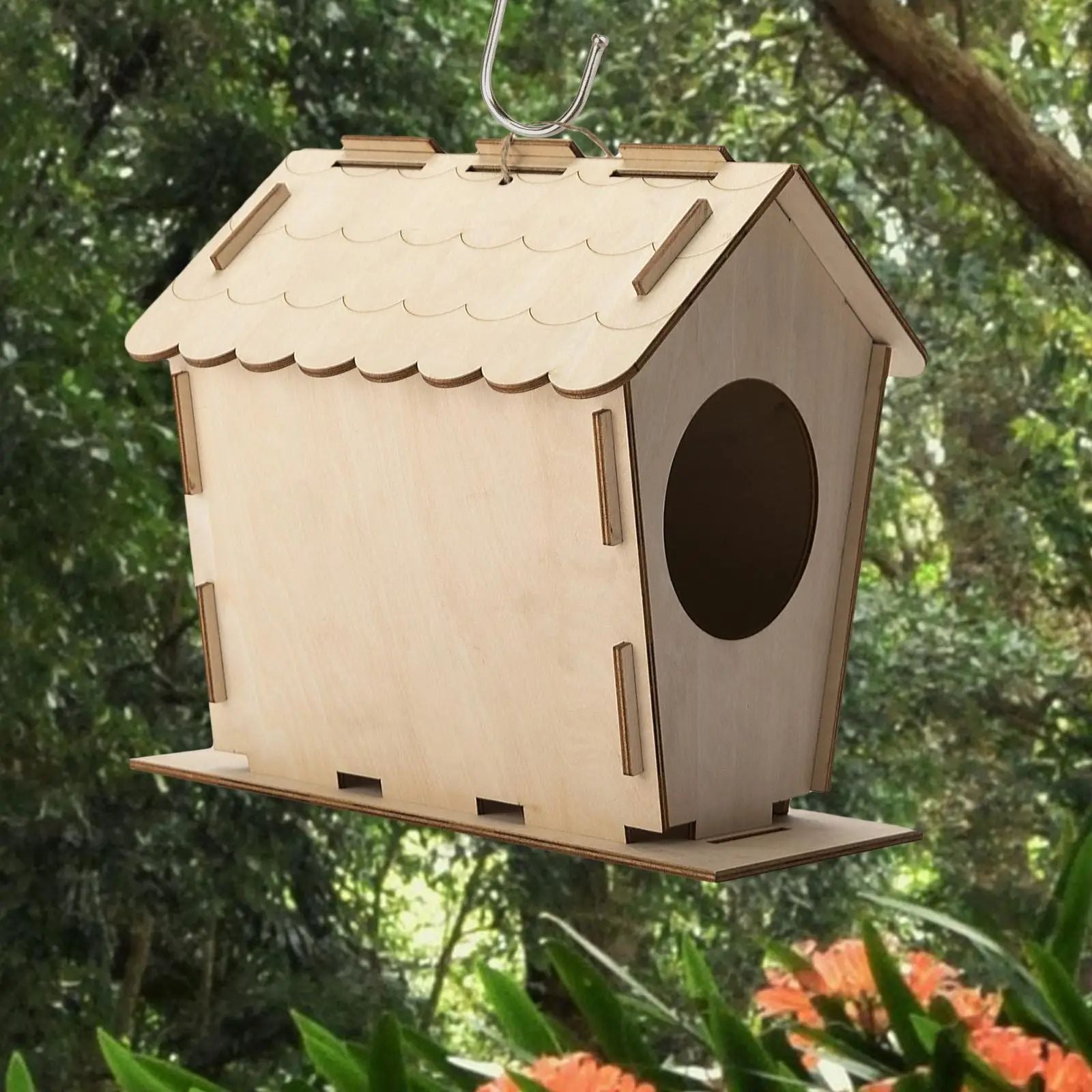 Bricolage Maison d'oiseaux Barrage-cadeau Outdoor Non fini Oiseaux Nest Boite de nid en bois