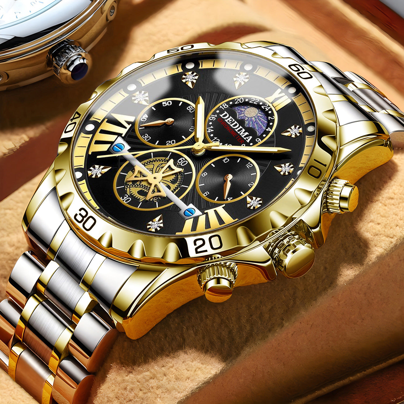 Business Luminous Waterproof Flywheel Montre Quartz