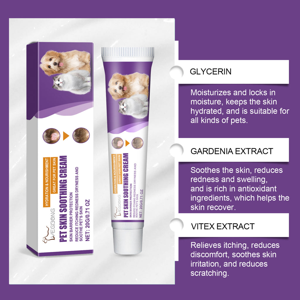 Crème apaisante douce soin de la peau d'animal naturel