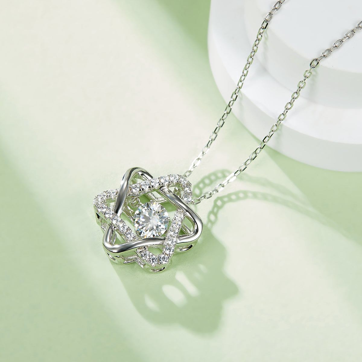 S925 Argent Sterling 0.5ct D Couleur VVS1 Moissanite Star De Collier Hexagram 45cm Platine
