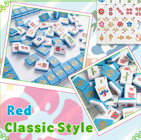 160PCS 3D imprimé flottant American Mahjong Tile Set avec 4 dés