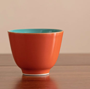 Coupe à thé en céramique rouge ville interdite à haute température