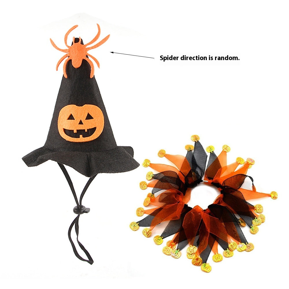 Chapeau d'Halloween Écharpe Set Crâne Pattern Chapeau de chat