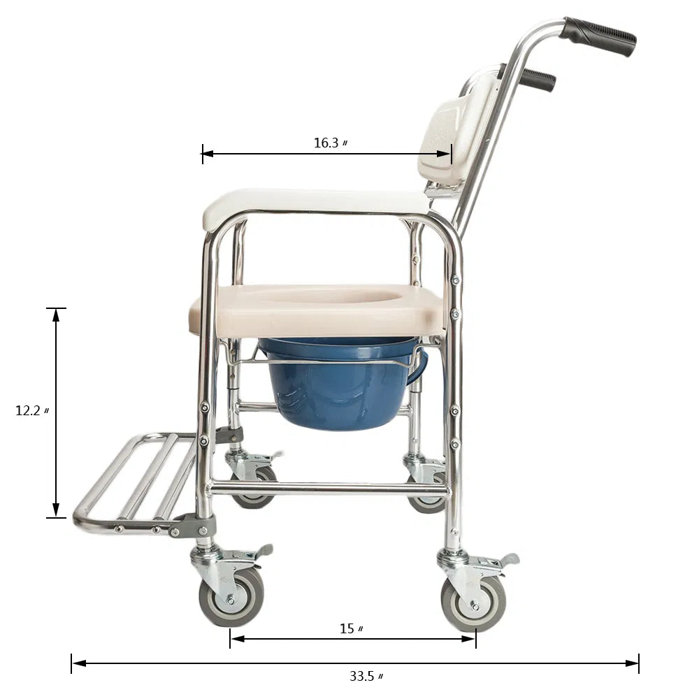 4 en 1 Aluminium multifonctionnel Personnes âgées Personnes handicapées Femmes enceintes Commode Chaise