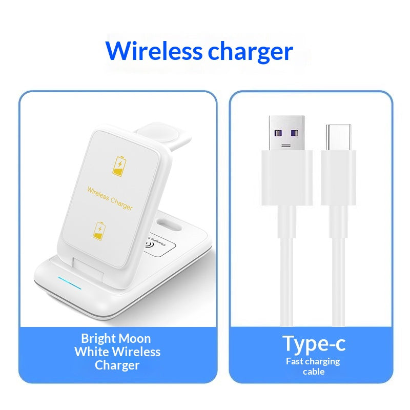Chargeur de base magnétique sans fil de trois en un