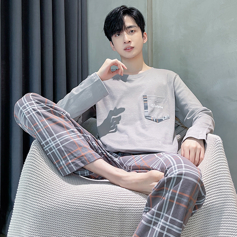 Manches longues homme Cotton Simple Loose Plus Taille Pajamas