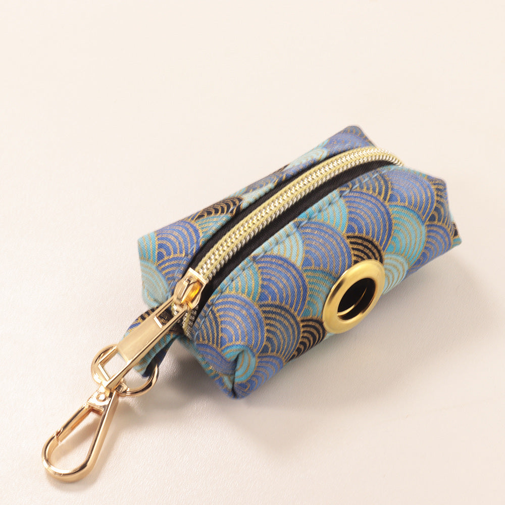 Collier de chien bleu nuancé-pattern doré
