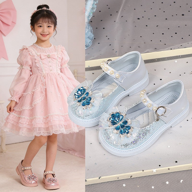 Chaussures en cuir pour filles de printemps et automne