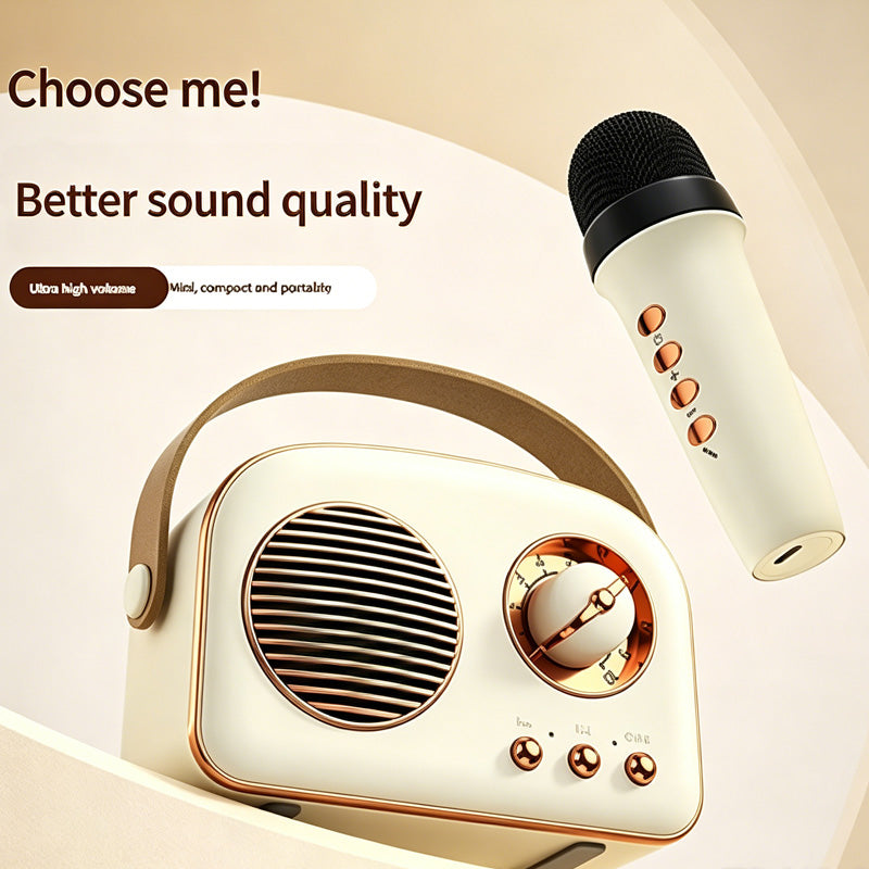 Mini machine de karaoké portable avec micros sans fil