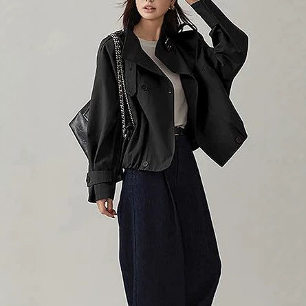 Manteau de tranchée rétro mode pour femmes