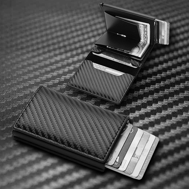 Alliage d'aluminium de portefeuille pour hommes en fibre de carbone RFID