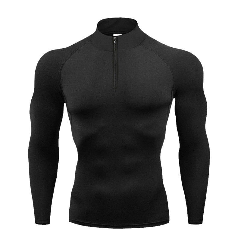 Tee-shirt zippé pour homme en couleur solide Et courir