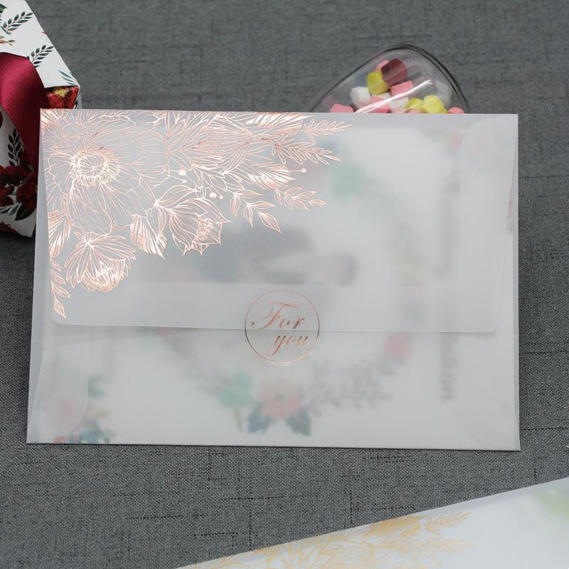 Carte d'invitation en papier d'acide sulfurique Bronzant le vernis mat