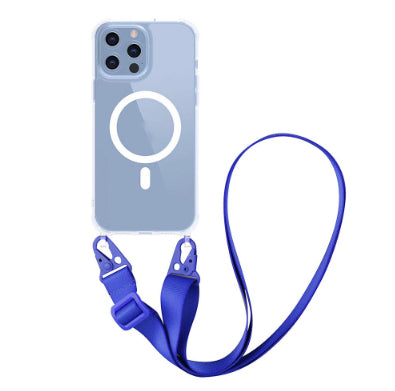 Étui de téléphone transparent à épaule transversale magnétique d'une pièce