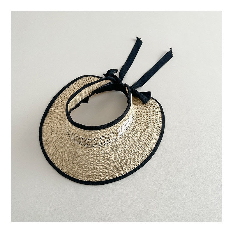Kids Brimless Straw Hat Femmes Summer Korean Style Wide Brim Fashionable