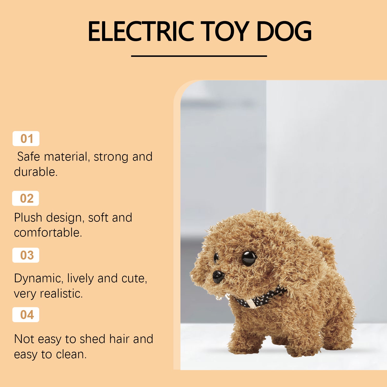 Jouet en peluche électrique mignon chien