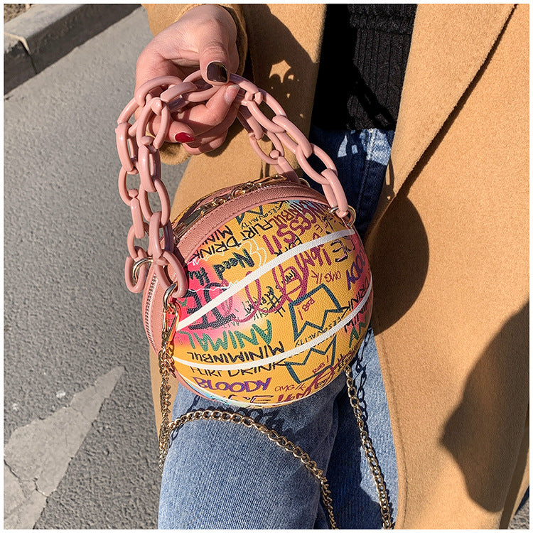 Sac Graffiti Basketball Handheld et Crossbody avec des lettres