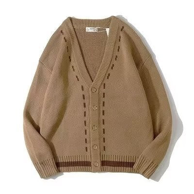 Chandail à manches longues pour hommes avec col V